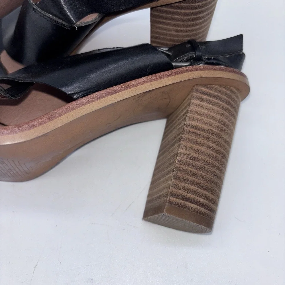 Madewell The Ruthie Women's Size 7 Black Leather Crisscross Slingback Sandals